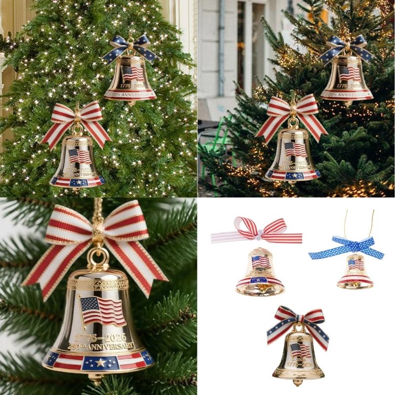 Vintage Christmas Tree Bell Ornament 250th Anniversary Bell Hanging Decoration For Holiday Tree Mantels Home Decorations