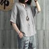 Vintage Striped Cotton T Shirt With Print For Casual Women Summer Wear