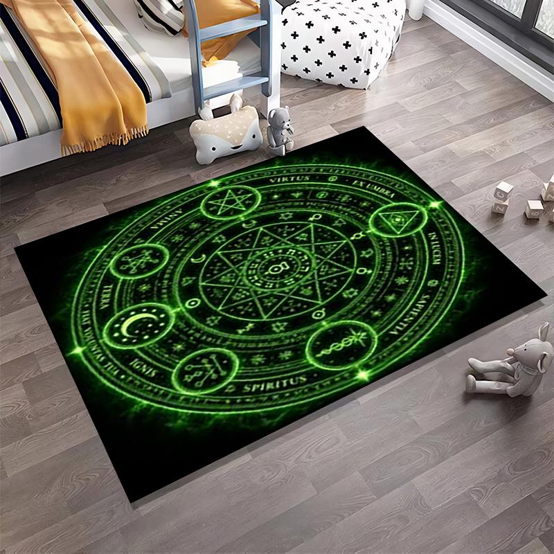 Mystical Alchemy Circle Design Rug Non-slip rug suitable for living room and bedroom sofas