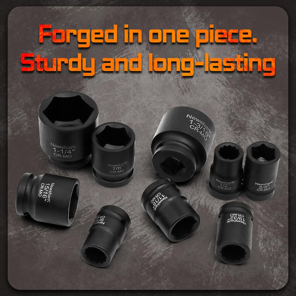 1/2"Impact Socket Set,30 Piece Shallow Impact Socket Kit Assortment, Includes Ratchet Handle and Impact Extension Bars, Automoti