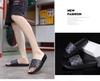 Men's 2024 Genuine Leather Non-Slip Outdoor Beach Slippers - Trendy Single Strap Design