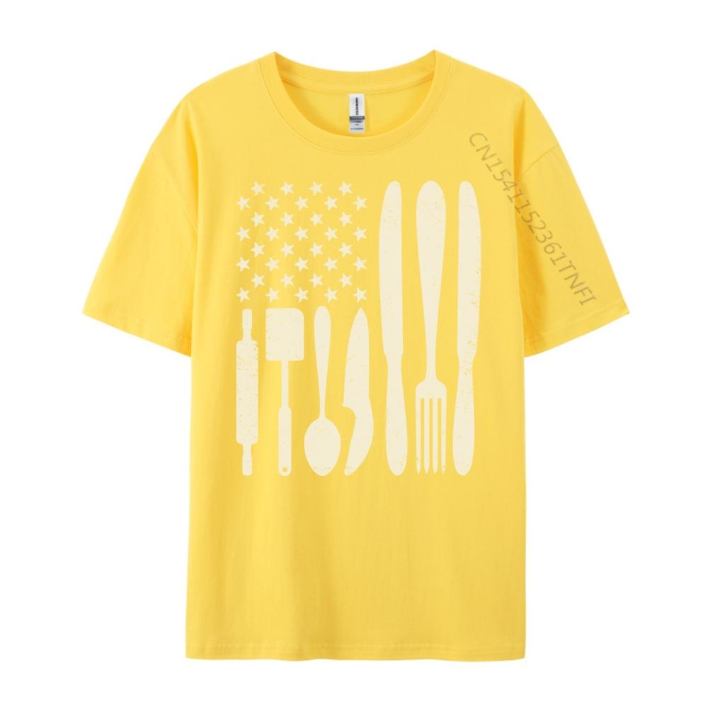 Kochmesser Amerikanische Flagge Patriot Einfaches Hemd Herrenkleidung Markenkleidung Herren Geschenke Vegan