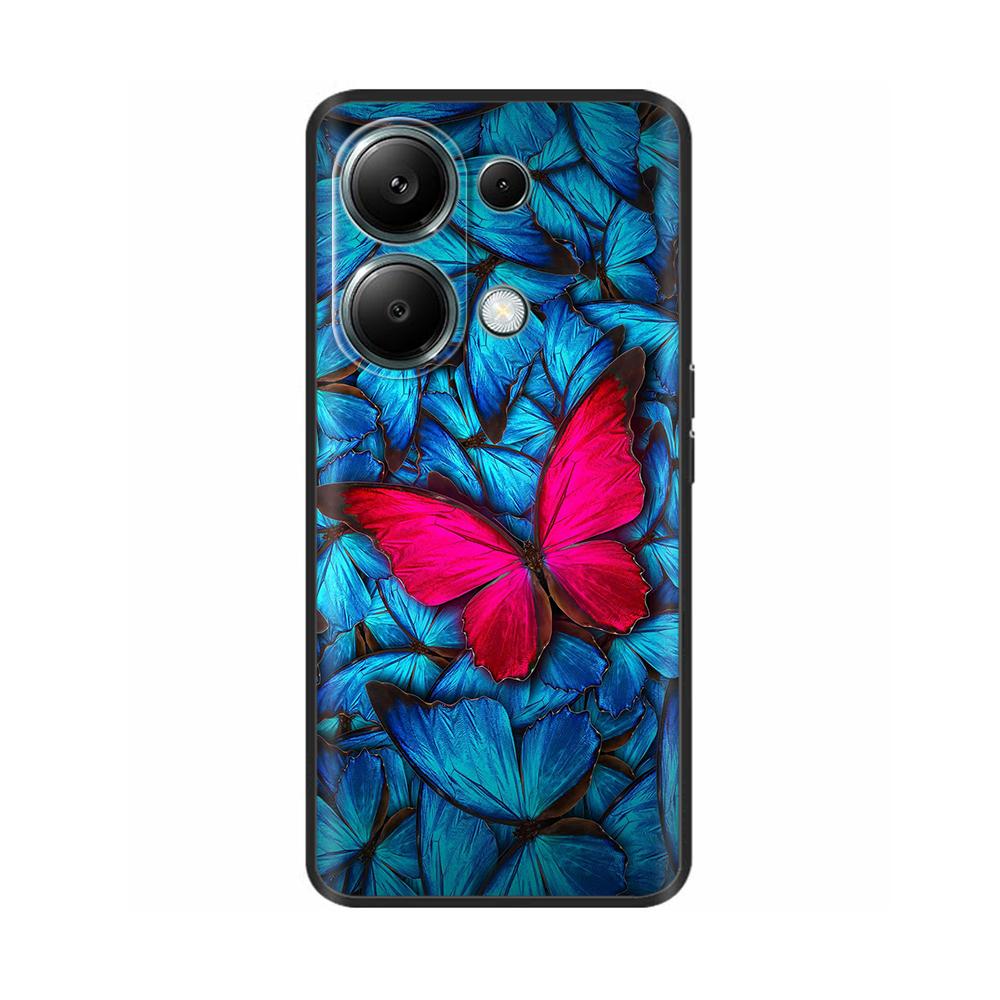 For Xiaomi Poco M6 Pro 4G Phone Case Cover Cute Cat Painted Black Silicone Soft Back Cover Cases For Poco M6 Pro Case M 6 M6Pro