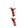 Santa Claus On Ladder Ornament Plush Hanging Decor for Christmas Tree Window Staircase Festive Holiday Decoration with Rope