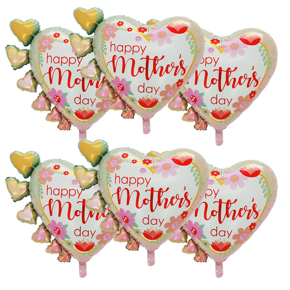 Gradient Flower Balloons for Mother's Day, Aluminum Foil Balloons, Suitable for Mother's Day, Holiday-Themed Parties, Indoor and Outdoor Decorat