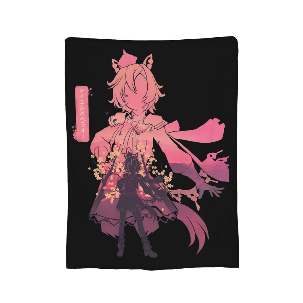 TM Opera O Uma Musume Anime Blankets Flannel Summer Multifunction Super Soft Throw Blankets for Sofa Outdoor Quilt