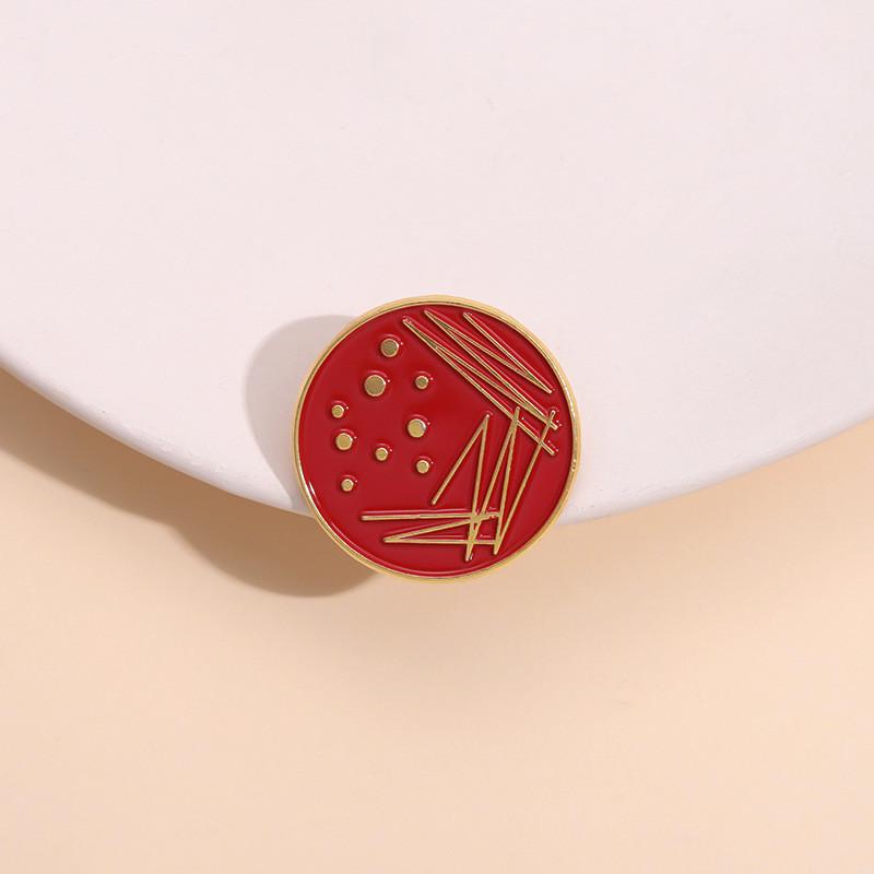 Modern Red Geometric Pin Alloy Brooch Unique Fashion Accessory For Clothing And Handbags