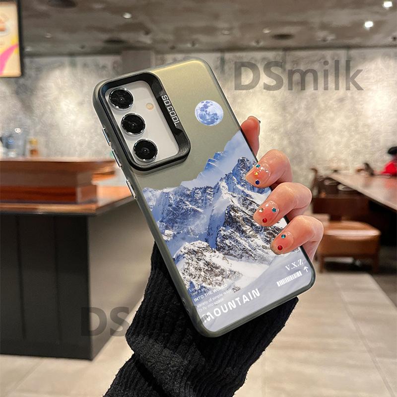 Snow Mountain Design Suitable for Samsung S25 Ultra/S24 Plus and S23 FE Phone Cases in Silver
