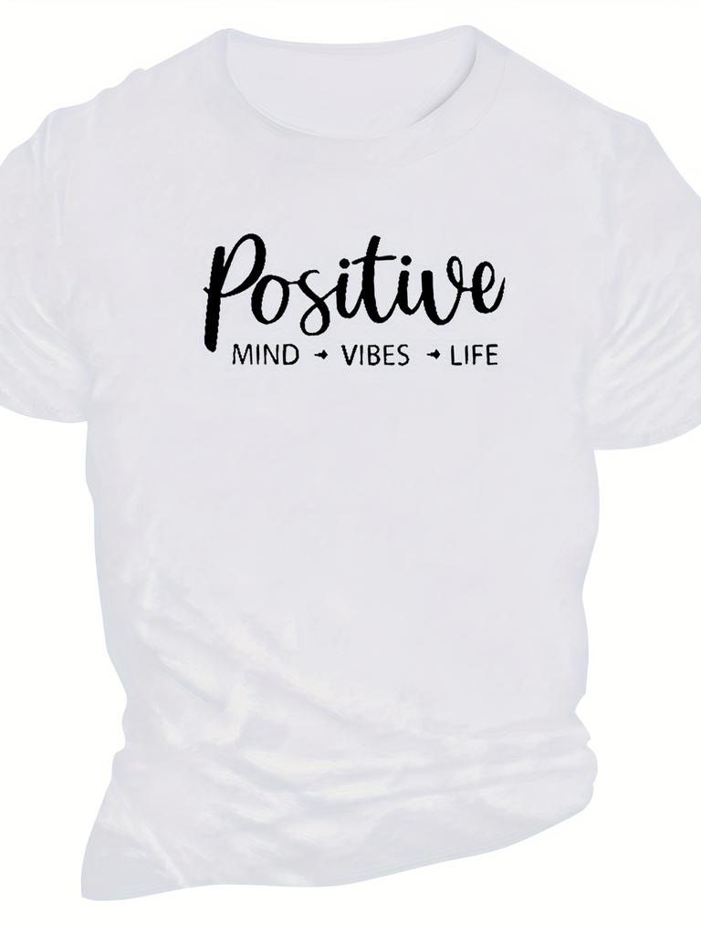 Men's Casual Simple Summer Letter Printed Round Neck Short Sleeved Handsome 100% Pure Cotton Soft Breathable Loose T-shirt