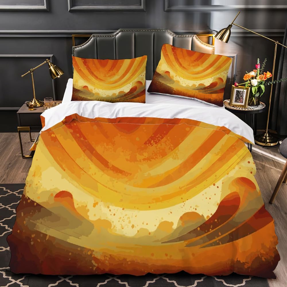 3D Modern Home Geometry Printed Comforter Sets, Queen Size Modern Duvet Cover Set With Pillowcases, Geometry Printed Bedding Set