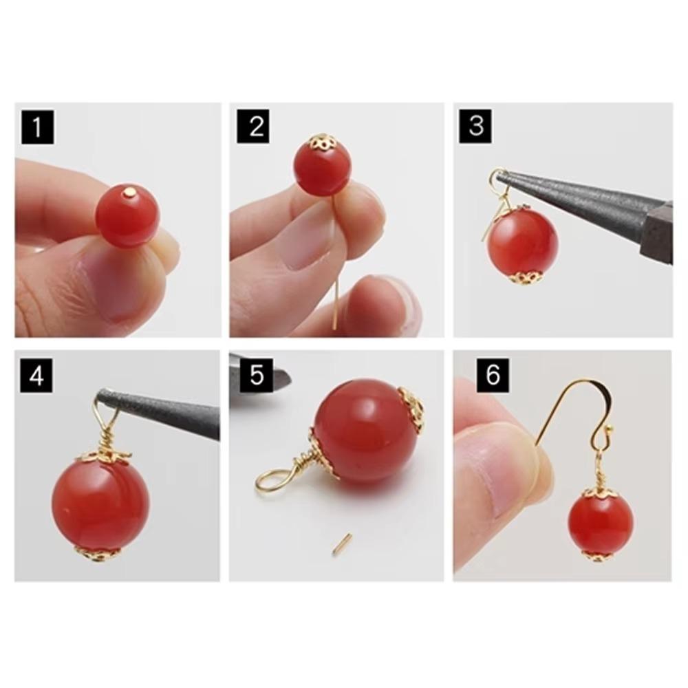100PCS 0.6mm Thin Wire Jewelry Making Pins Gold Plated Jewelry Ball Pins Head Needle Accessories