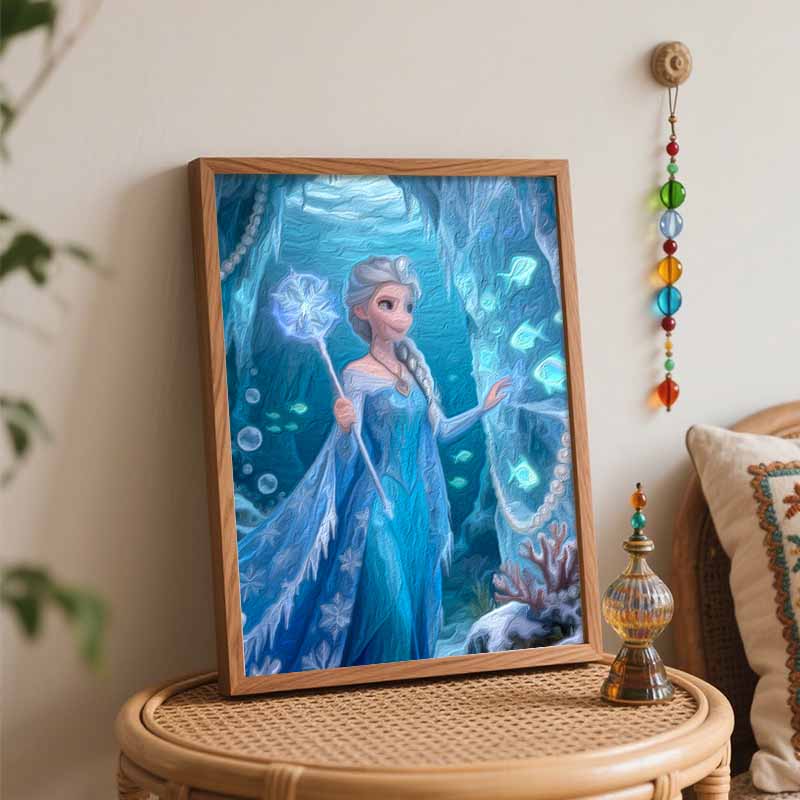 Disney Frozen Ice Queen Painting By Numbers Kit Hand Painting Home Decor