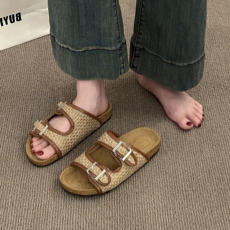 

Летние женские педальные легкие и удобные тапочки 2025 лето новые толстоподошвенные однословные супермягкие прохладные тапочки 40