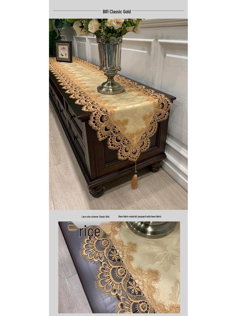 Europäische Spitze Tischläufer & Staubschutz für Amerikanischen Couchtisch oder TV-Schrank