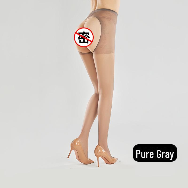 Women's Open Crotch Anti-Snag Black Stockings – Sexy, Hollow, Easy Removal Pantyhose