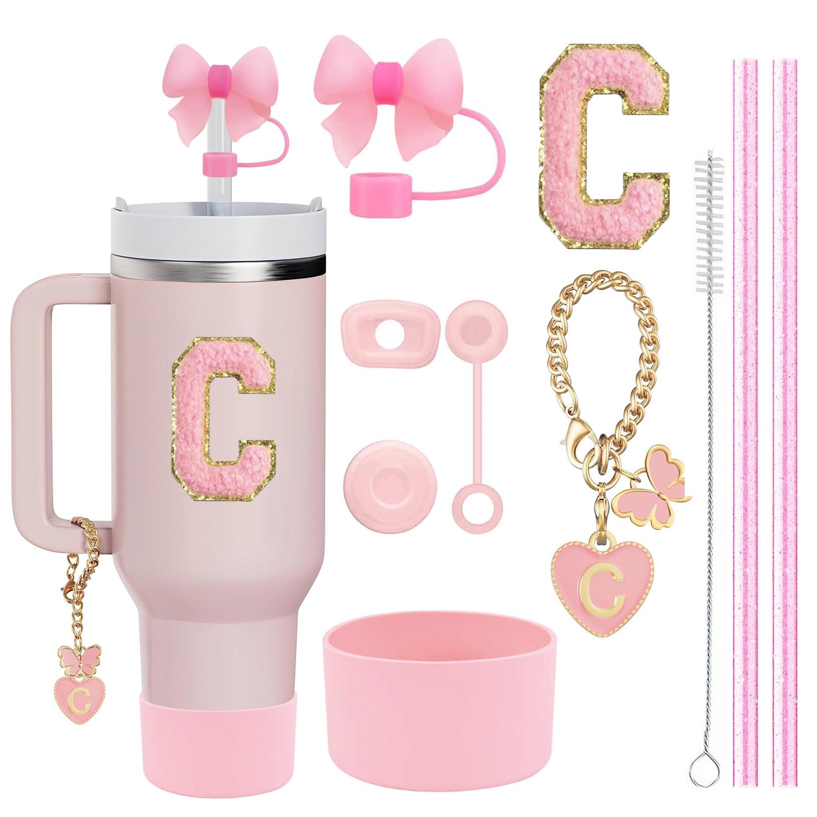 

Набор из 10 аксессуаров для стакана Stanley, 2 соломинки и щетка и 1 цепочка с цветочным шармом, 3 непроливаемые пробки-цветка, крышка для соломинки, чехол