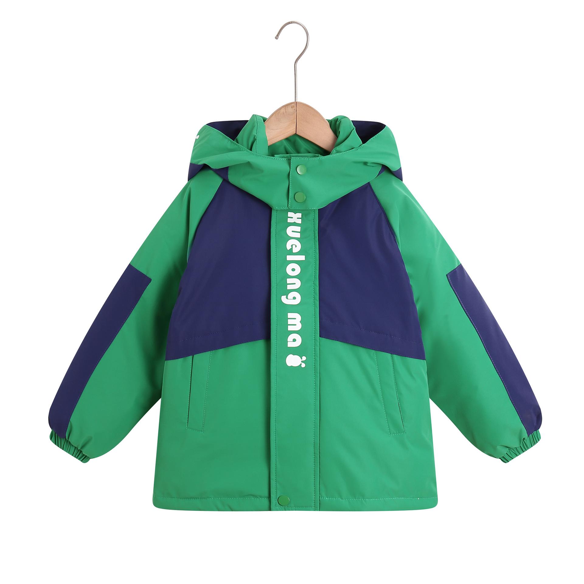 

Детская куртка-пуховик, зимняя куртка на белом утином пуху для мальчиков и девочек с капюшоном 160cm зелёный