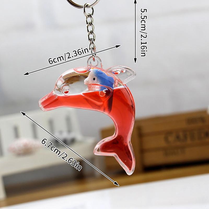 Kawaii Delphin Schlüsselanhänger für Autoschlüssel, schwimmende Flüssigkeit, süßer Wal, Ozean-Anhänger, Zubehör, Schlüsselanhänger, Damen, Taschenanhänger