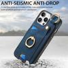 For iPhone 16 Pro Max Case Card Slots Leather+TPU Phone Cover with Ring Buckle