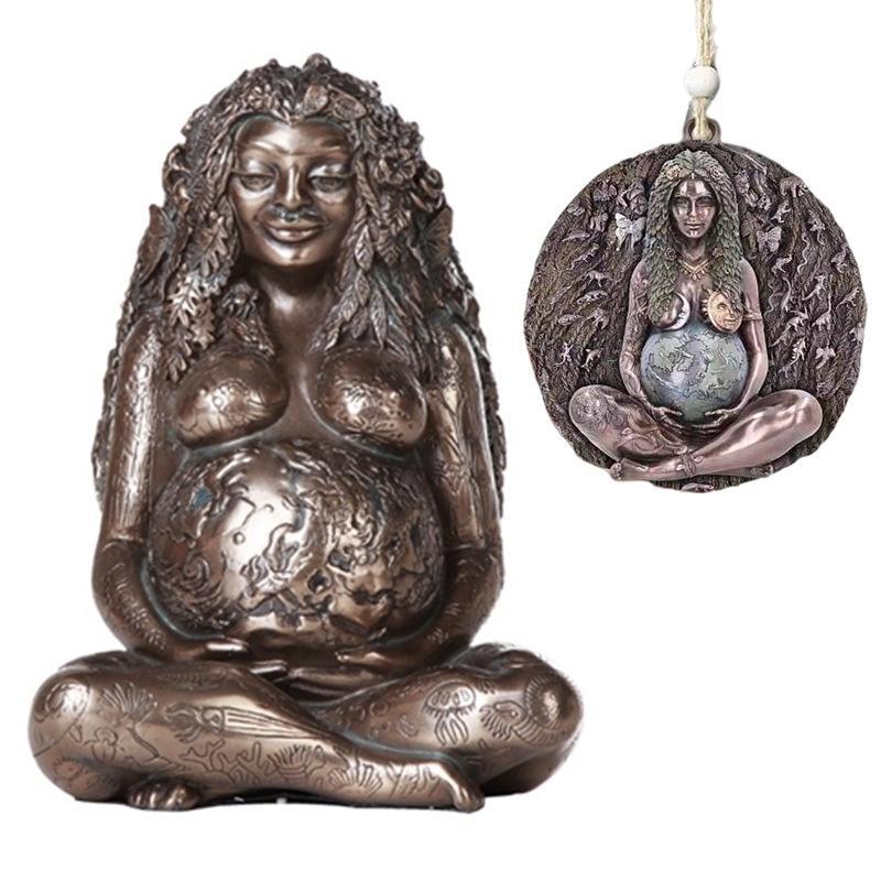 New Earth Goddess Mother Earth Pendant Necklace Creative Novel Art Ornament Accessories Rope Chain Necklaces for Men Women