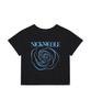 Nigaennikol Rose Signature Crop Top_Black Sky Blue