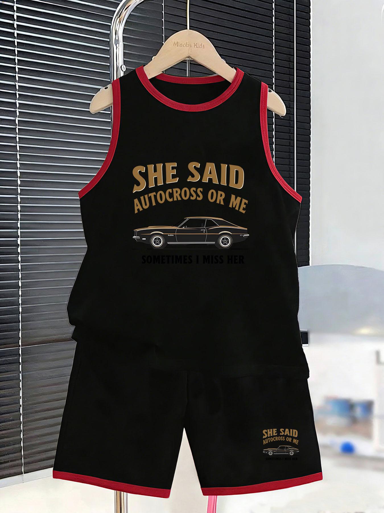 

Boys’ vintage sports car set. Breathable soft fabric, cool prints, loose fit for outdoor & daily wear. 7Y