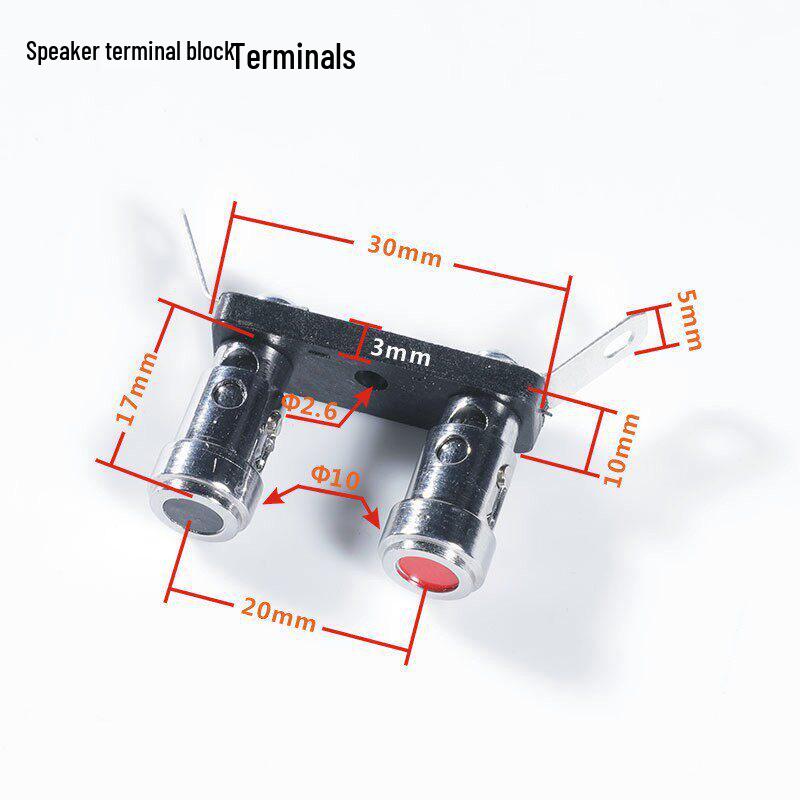 Push-Type Speaker Terminal Block with Adhesive Pad - Bass Speaker Accessory