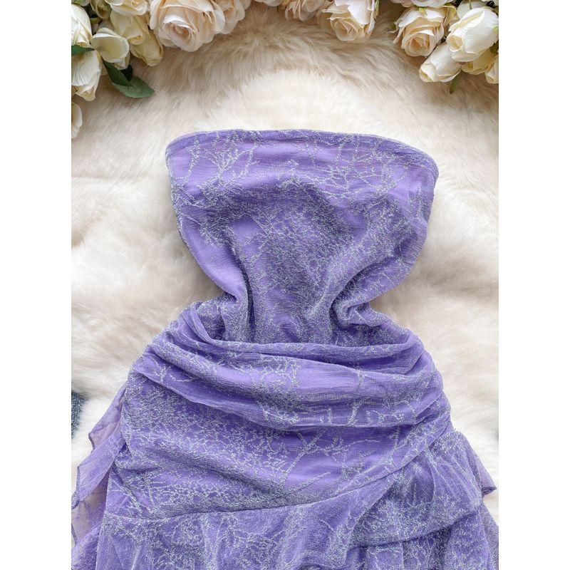 Fashion Sexy Short Asymmetrical Tube Top Dress