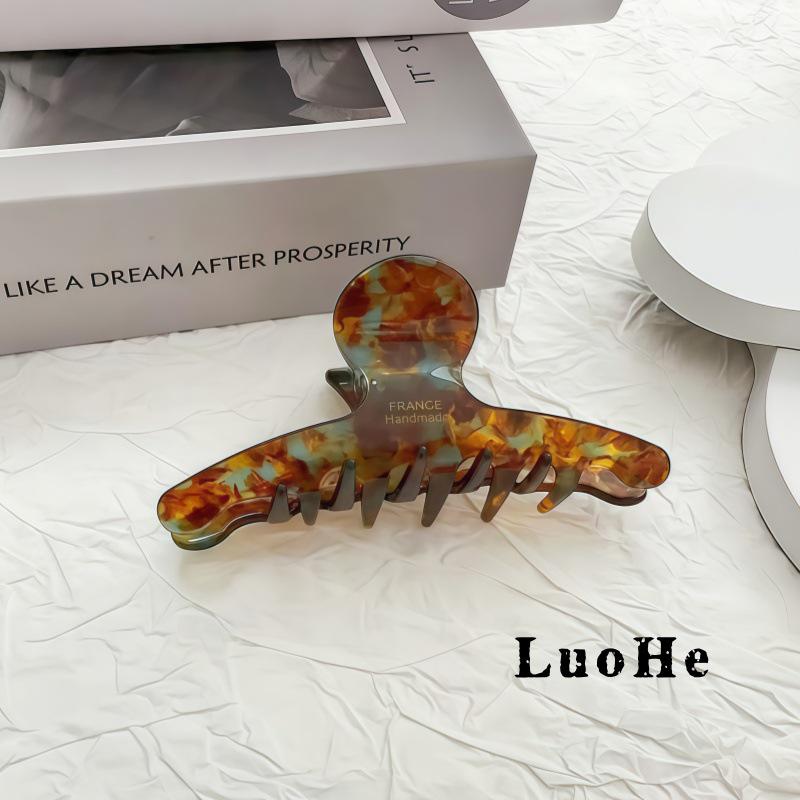 

Luohe Jewelry Французский ацетат Большая заколка-краб для женщин - Стиль Melaard Высококлассный темперамент Заколка-акула