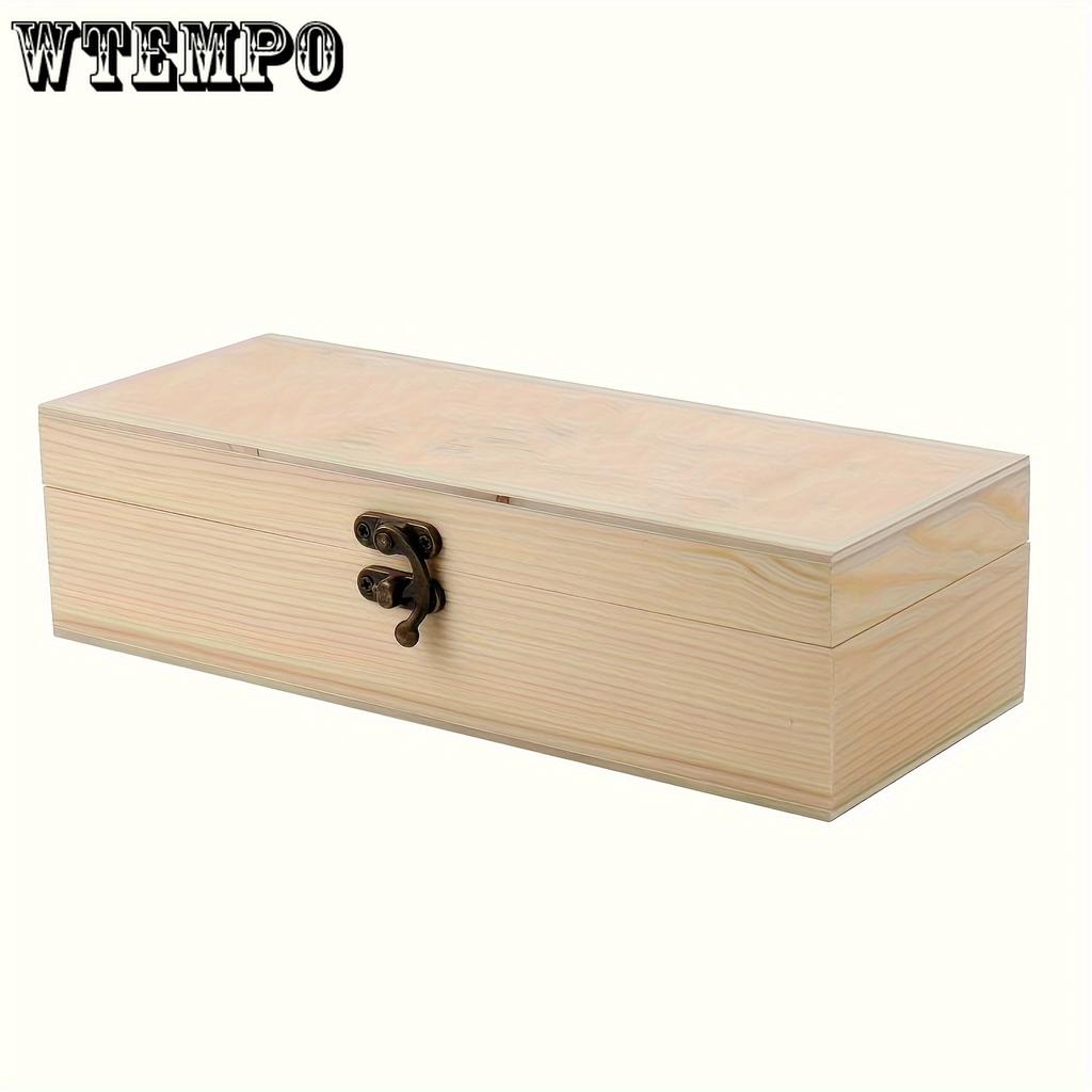 Boîte de rangement en bois non peinte à faire soi-même avec couvercle à charnière - Organisateur polyvalent pour l'art, l'artisanat, les souvenirs, les épices, les noix, les bijoux