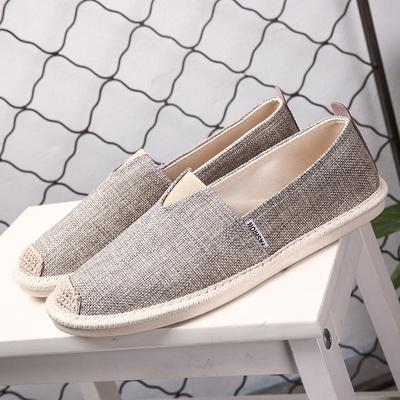 Modne Oddychające Lniane Casualowe Męskie Buty Stare Pekińskie Buty Płócienne Płócienne Letnie Rekreacyjne Płaskie Buty Rybackie do Prowadzenia Samochodu do Chodzenia
