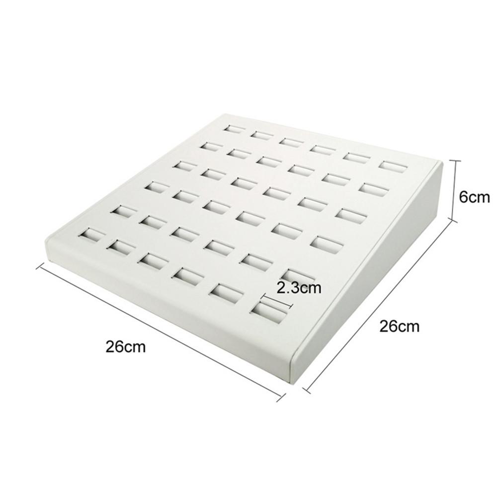 

Высококачественный белый поднос для хранения и демонстрации ювелирных изделий из ПУ кожи, подставка для хранения колец, реквизит для демонстрации, поднос для витрины ювелирного магазина 1pc