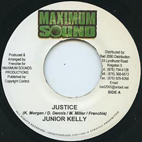 

7inch Record JUNIOR KELLY - Justice Maximum Sound 2006 Jamaica Reggae, Ska & Dub