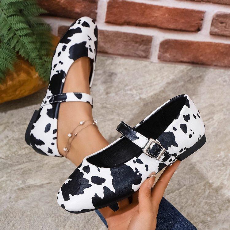 Fashion Autumn New Flat Single Shoes Women's Pointed Head Shallow Mouth Leopard Mesh Splicing Soft Sole Anti-slip Low-top Shoes