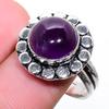 Gema Amatista Hecho a Mano Plata de Ley 925 Joyería Anillo Talla 9