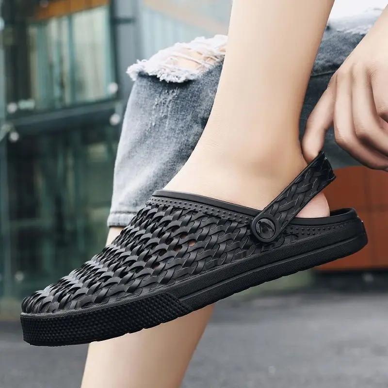 Fashion Flat Men's Shoe Eva Hole Slides 2025 Fashion Cheap Shoes Liquidation Fun Low Price Comfortable Summer Sale Y2k Male Slipper
