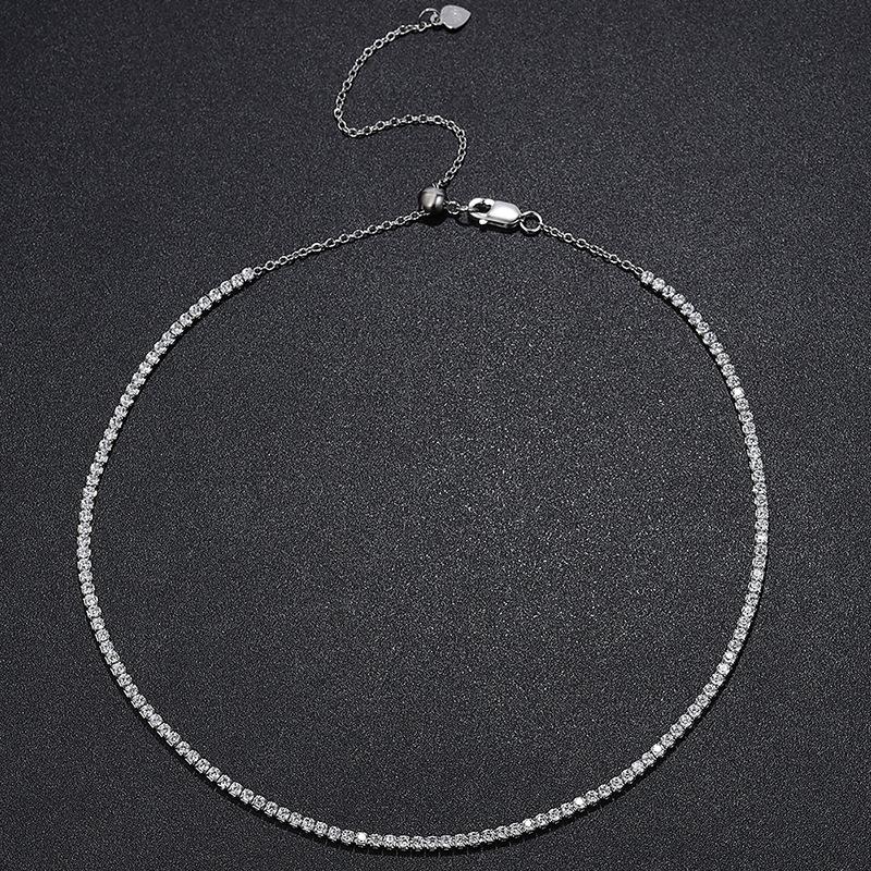 

Color Moissanite Dia Woman Pendant Sier Necklace for Women Chains Party Bridal Fine Jewelry Silver Necklace