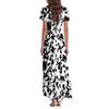 Women's Bohemian Print Casual Round Neck Short Sleeve High Waist Dress Elegant Dress