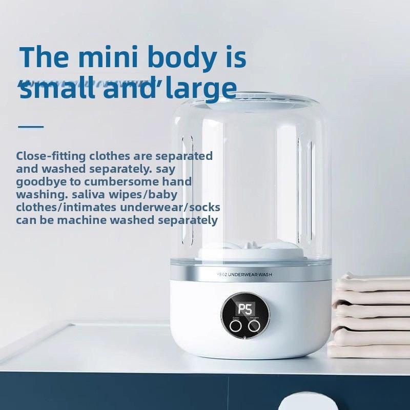Wireless Mini Underwear Washing Machine Portable Intimates Laundry Cup Dormitory Small Smart Sock Washing Device