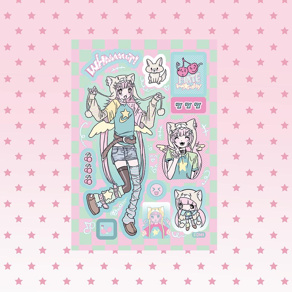 Domi Korean Style Sweet & Cool Girl Character Sticker Book – Creative Journal Stickers
