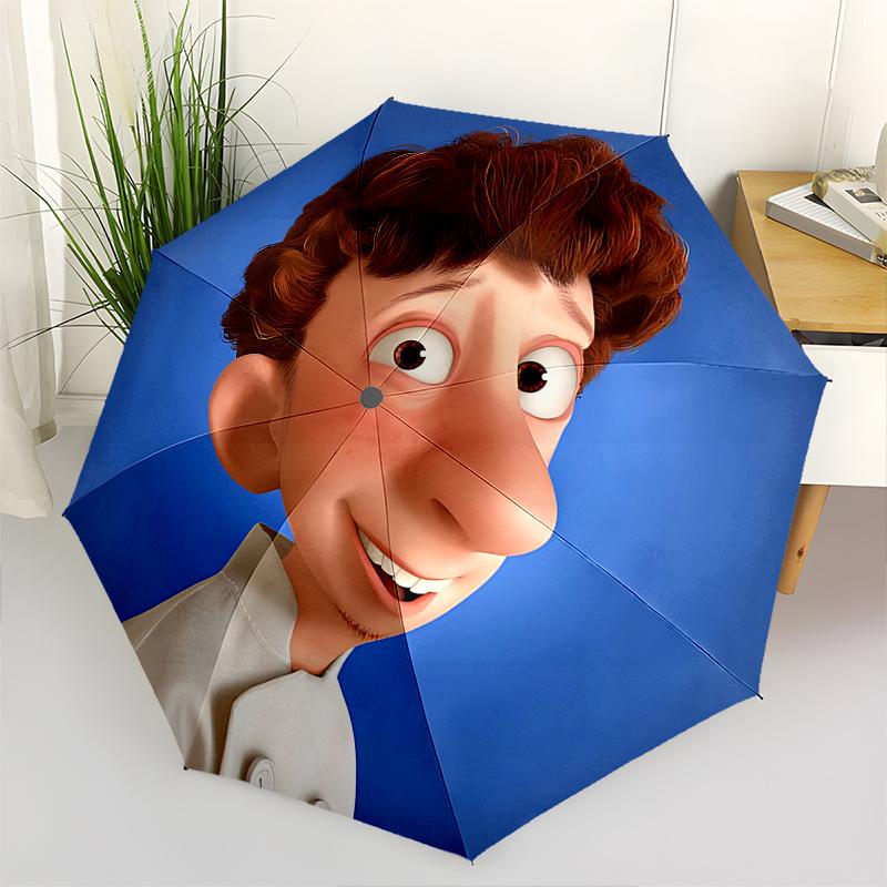 

Disney Ratatouille Automatic Open/Close Umbrella - Cute Umbrella with Cute Design, Portable 3-Fold Compact Umbrella for Men & Women, Valenti