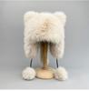 Girls' Winter Furry Lei Feng Hat with Cute Bear Ears and Face-Revealing Design for Northeast China