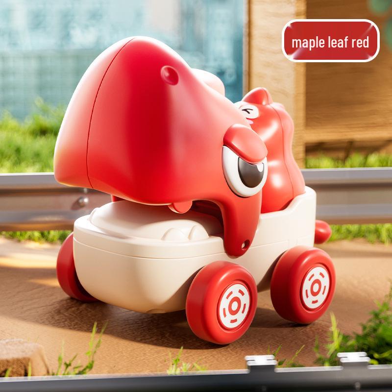 Pull-String Dinosaur Toy Car - Cartoon Animal Gift for Boys