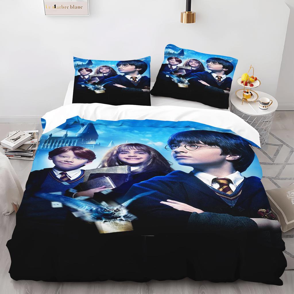2/3 Piece Cute Magical Boy Cartoon Magic Academy Bedding Set 3D Printed 100% Polyester Children Bedroom Student Dorm Ideal Gift
