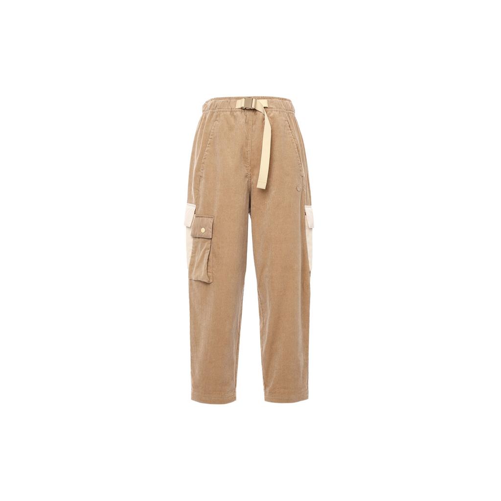 Adidas Originals Adicolor Solid Color Straight Leg Retro Spliced Mid Waist Drawstring Knit Sports Pants Women Bottoms Beige HK0486