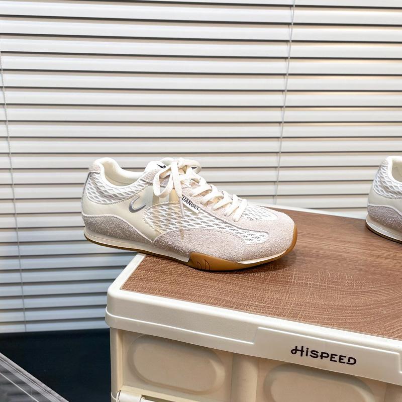 Mesh Breathable Color Matching Casual Sports Shoes 2025 New Flat-bottomed German Training Shoes Women's Versatile Board Shoes Trendy Shoes Women