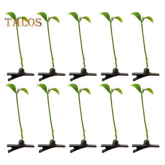 

10 шт./компл. заколки для волос с ростками фасоли, креативные пластиковые заколки для волос с растениями, нескользящие заколки для волос для девочек, аксессуары для волос зелёный