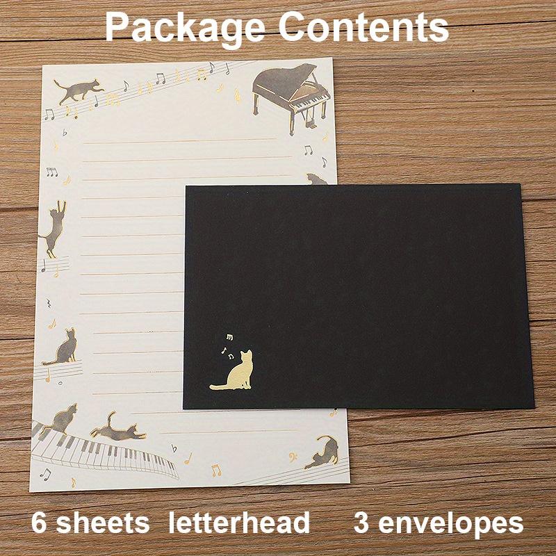 A5 Skrivpapper med kuvert Floral stil Linjerat skrivpapper 6 ark Brevpapper med 3 st kuvert