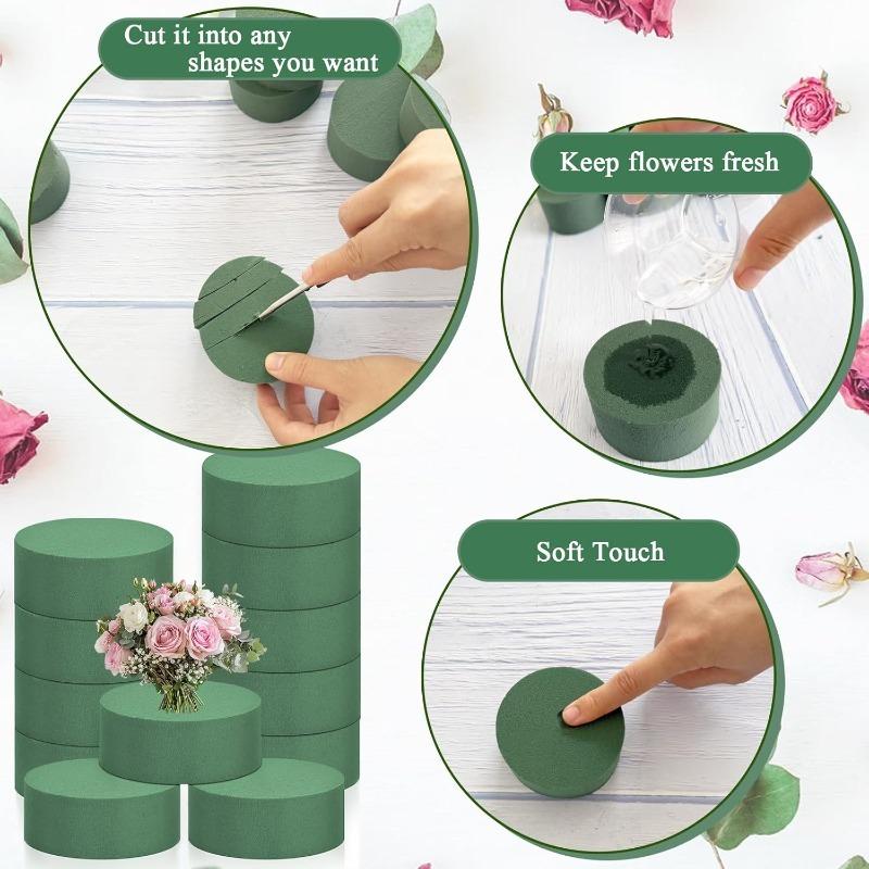 Round Floral Foam Blocks DIY Absorbent Floral Foam Brick Wet Dry Florist Sponge Bricks Garden Flower Mud Absorb Water Foam Block