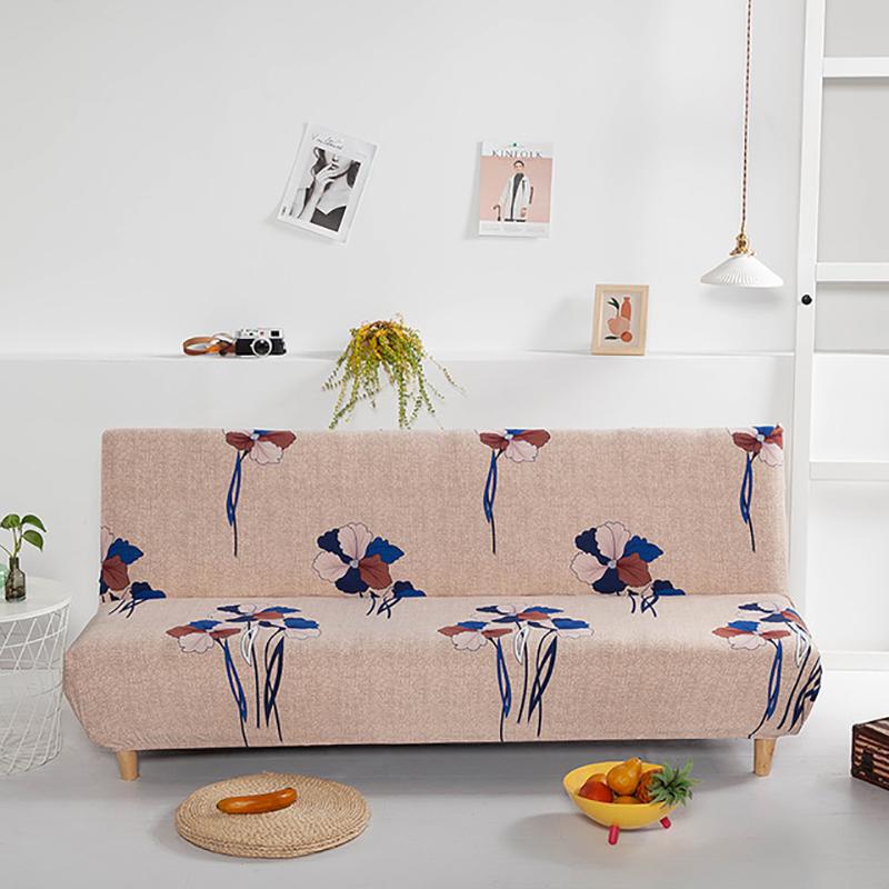 Meijuner Printed Sofa Bed Cover Universal Size Armless Sofa Bed Covers Tight Wrap Slip-resistant Elastic Stretch Slipcovers